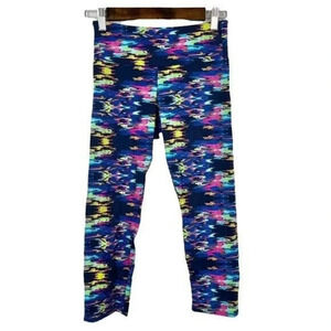 Onzie Blue Watercolor Hot Yoga Athletic Pants XS